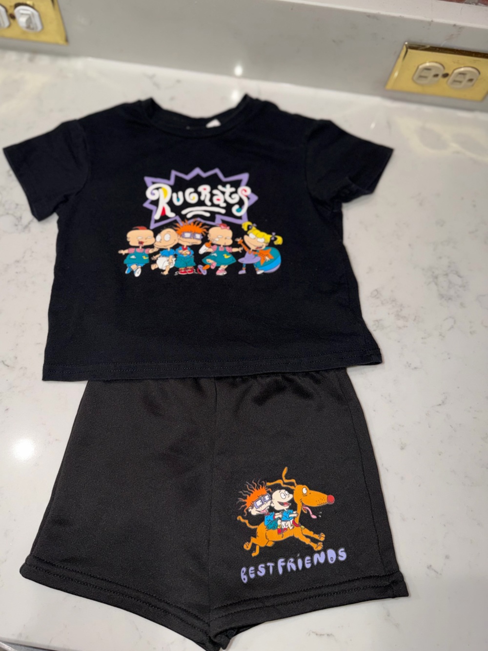 Nickelodeon Black Rugrats Group Graphic Tee
